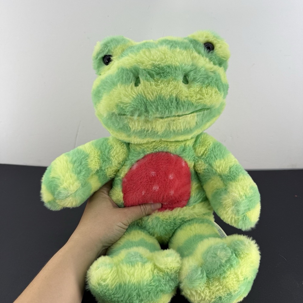 Build-A-Bear Watermelon Frog Plush Stuffed Animal 16" Green And Red